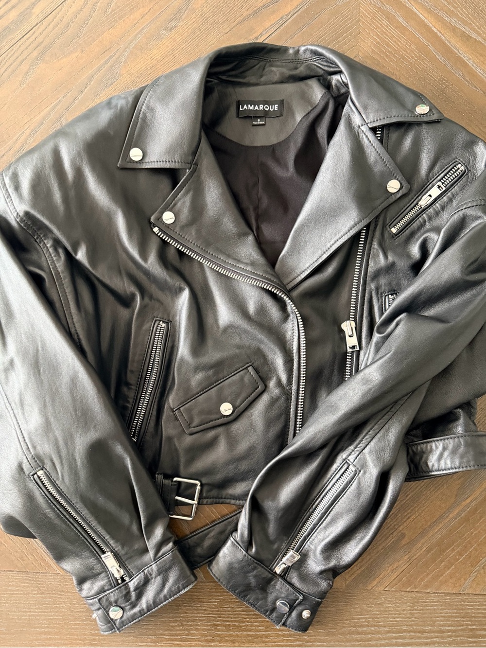 Lamarque Dylan Black Leather Moto Jacket S - Almost New